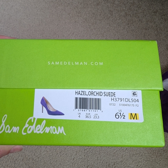 NWT Sam Edelman Hazel Pumps, Purple Suede, Size 6.5 - Picture 5 of 5